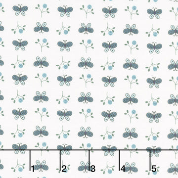 Friendship Garden - Mini Butterfly White Yardage