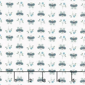 Friendship Garden - Mini Butterfly White Yardage