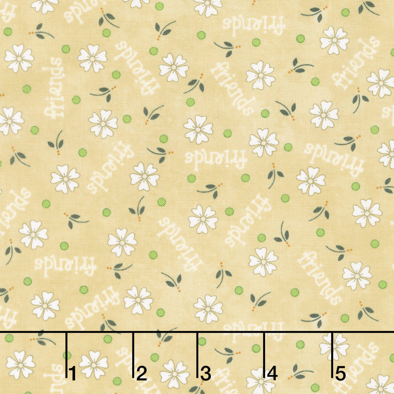Friendship Garden - Daisy Friends Tan Yardage