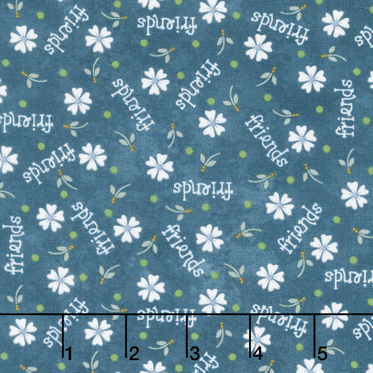 Friendship Garden - Daisy Friends Blue Yardage