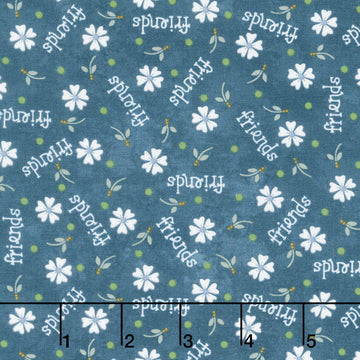 Friendship Garden - Daisy Friends Blue Yardage