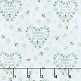 Friendship Garden - Friendship Hearts Light Blue Yardage