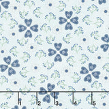 Friendship Garden - Pinwheel Flowers Light Blue Yardage