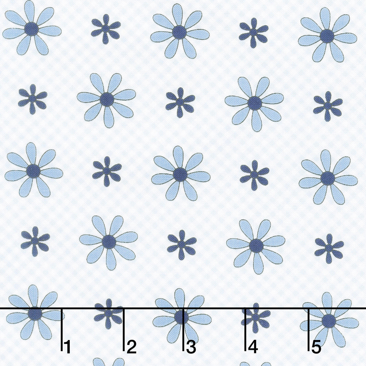 Friendship Garden - Daisy Check Light Blue Yardage