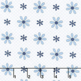 Friendship Garden - Daisy Check Light Blue Yardage