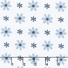 Friendship Garden - Daisy Check Light Blue Yardage