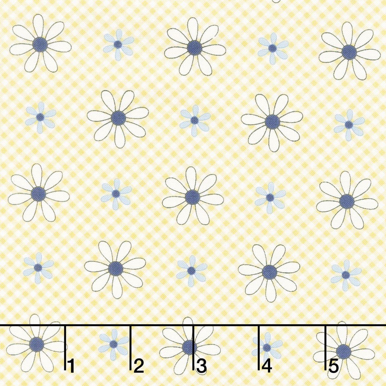 Friendship Garden - Daisy Check Yellow Yardage