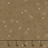 Hearth and Home - Stitched Floral Brown Yardage