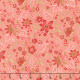 Hearth and Home - Folk Flower Vine Pink Yardage