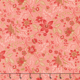 Hearth and Home - Folk Flower Vine Pink Yardage