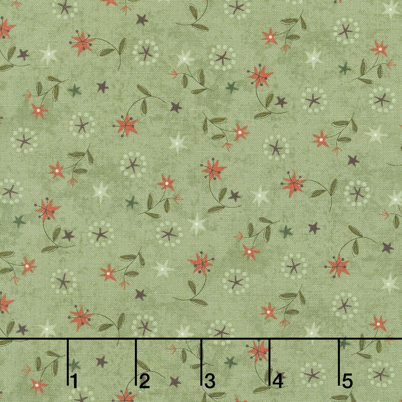 Hearth and Home - Star Lily Scatter Green Yardage