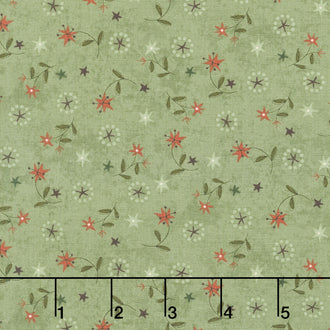 Hearth and Home - Star Lily Scatter Green Yardage