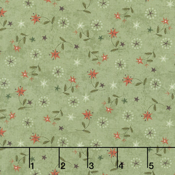 Hearth and Home - Star Lily Scatter Green Yardage