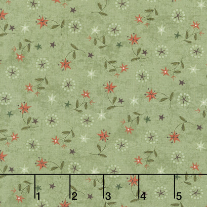 Hearth and Home - Star Lily Scatter Green Yardage