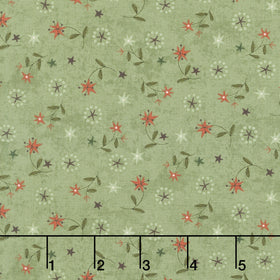 Hearth and Home - Star Lily Scatter Green Yardage