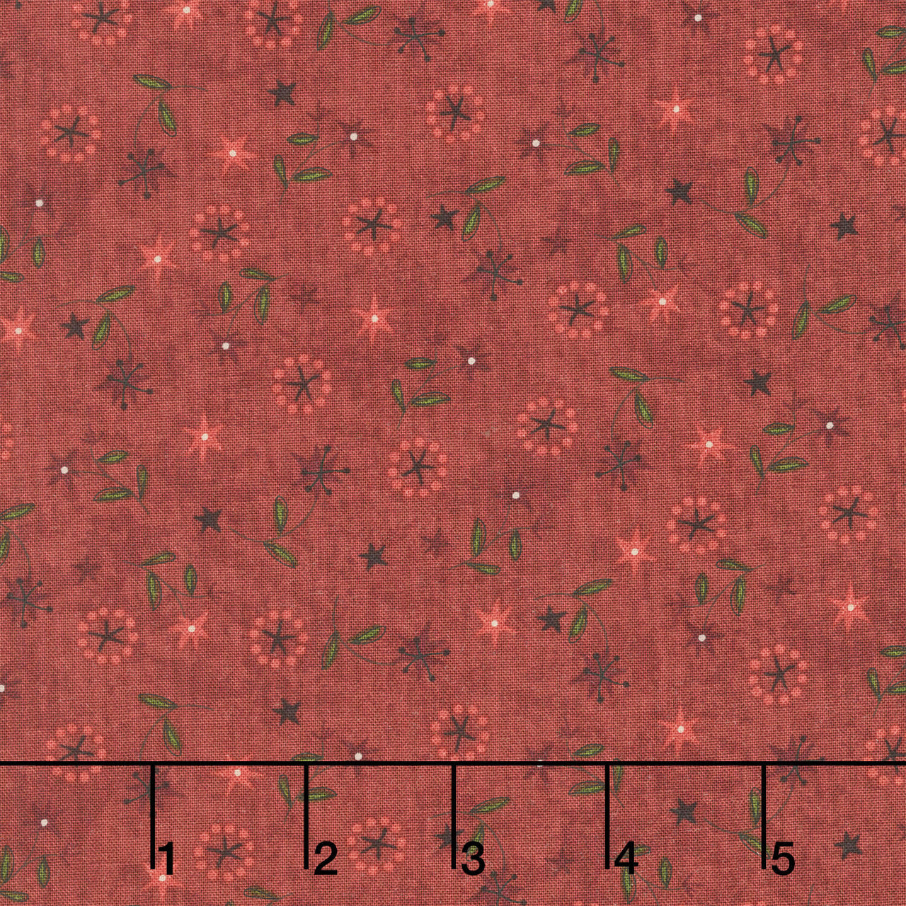 Hearth and Home - Star Lily Scatter Red Yardage