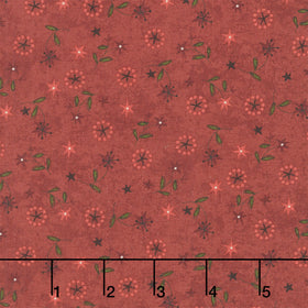 Hearth and Home - Star Lily Scatter Red Yardage