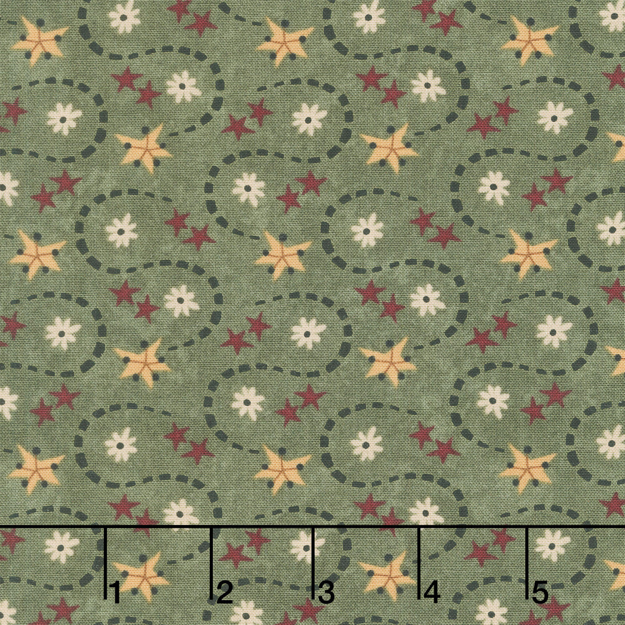 Hearth and Home - Star Wave Green Yardage