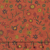 Bountiful Blessings - Autumn Flower Toss Dark Red Yardage
