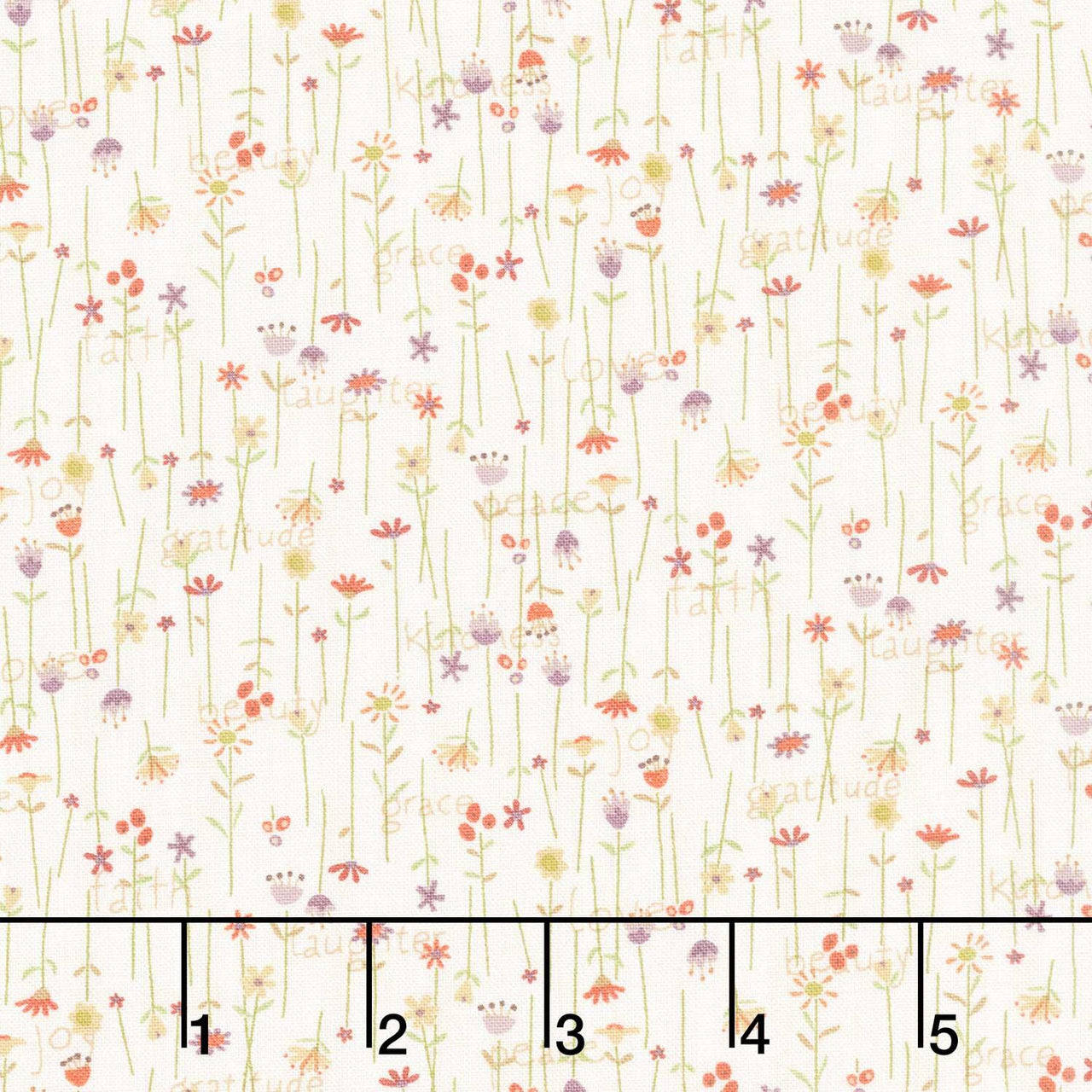 Bountiful Blessings - Stick Flowers Cream Yardage