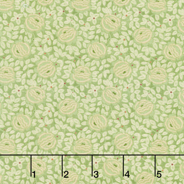 Harvest Thyme - Cabbage Rose Sage Green Yardage