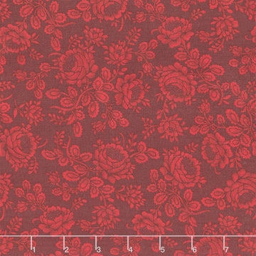 Every Heart Beats True - Cabbage Roses Cranberry Yardage