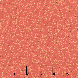 Every Heart Beats True - Sprigs and Stars Salmon Yardage