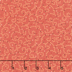Every Heart Beats True - Sprigs and Stars Salmon Yardage