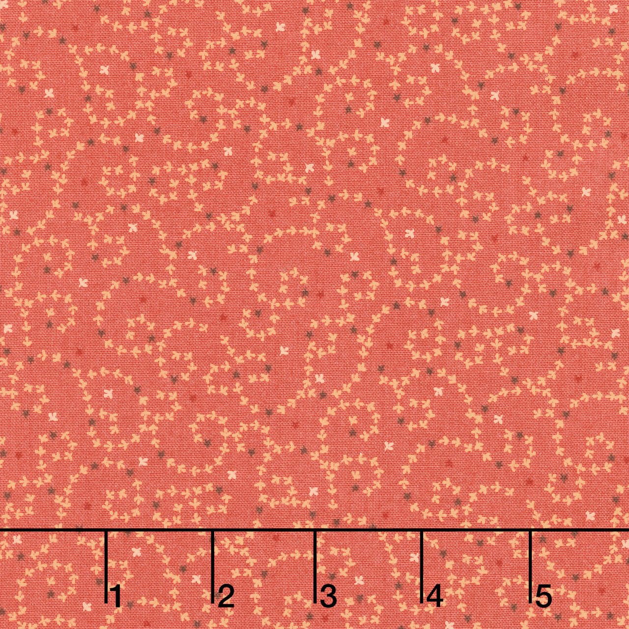 Every Heart Beats True - Sprigs and Stars Salmon Yardage