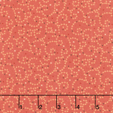 Every Heart Beats True - Sprigs and Stars Salmon Yardage