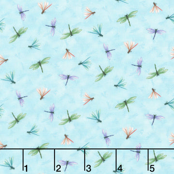 Happy Campers - Dragonflies Light Blue Yardage