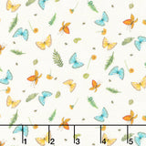 Happy Campers - Butterflies Light Yellow Yardage