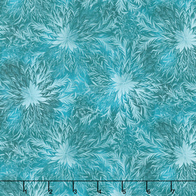 Magical Winter Woodlands - Frosty Snowflakes & Swirls Teal Yardage