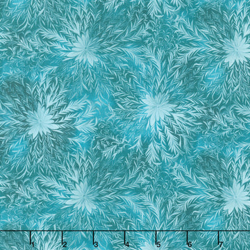 Magical Winter Woodlands - Frosty Snowflakes & Swirls Teal Yardage
