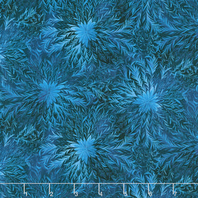 Magical Winter Woodlands - Frosty Snowflakes & Swirls Indigo Yardage