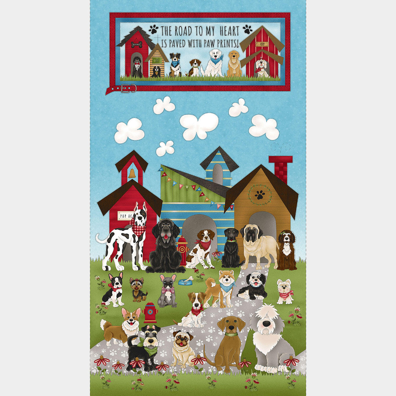 Home is Where the Dogs Is - Dog House Blue Panel