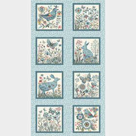 Norwegian Forest - Forest Blocks Pale Blue Panel