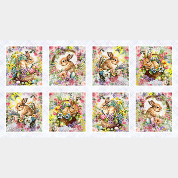 Basket Full of Blessings - Baskets of Bunnies Blocks Soft Lilac Panel