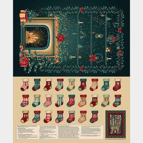 Gifts of Gratitude - Advent Calendar Teal Tan Panel