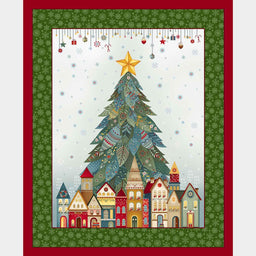 Nordic Holiday Village - Tree Ice Blue Multi Panel