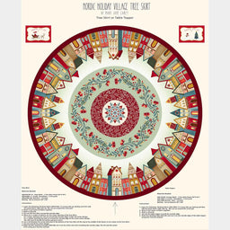 Nordic Holiday Village - Tree Skirt Sage Multi Panel