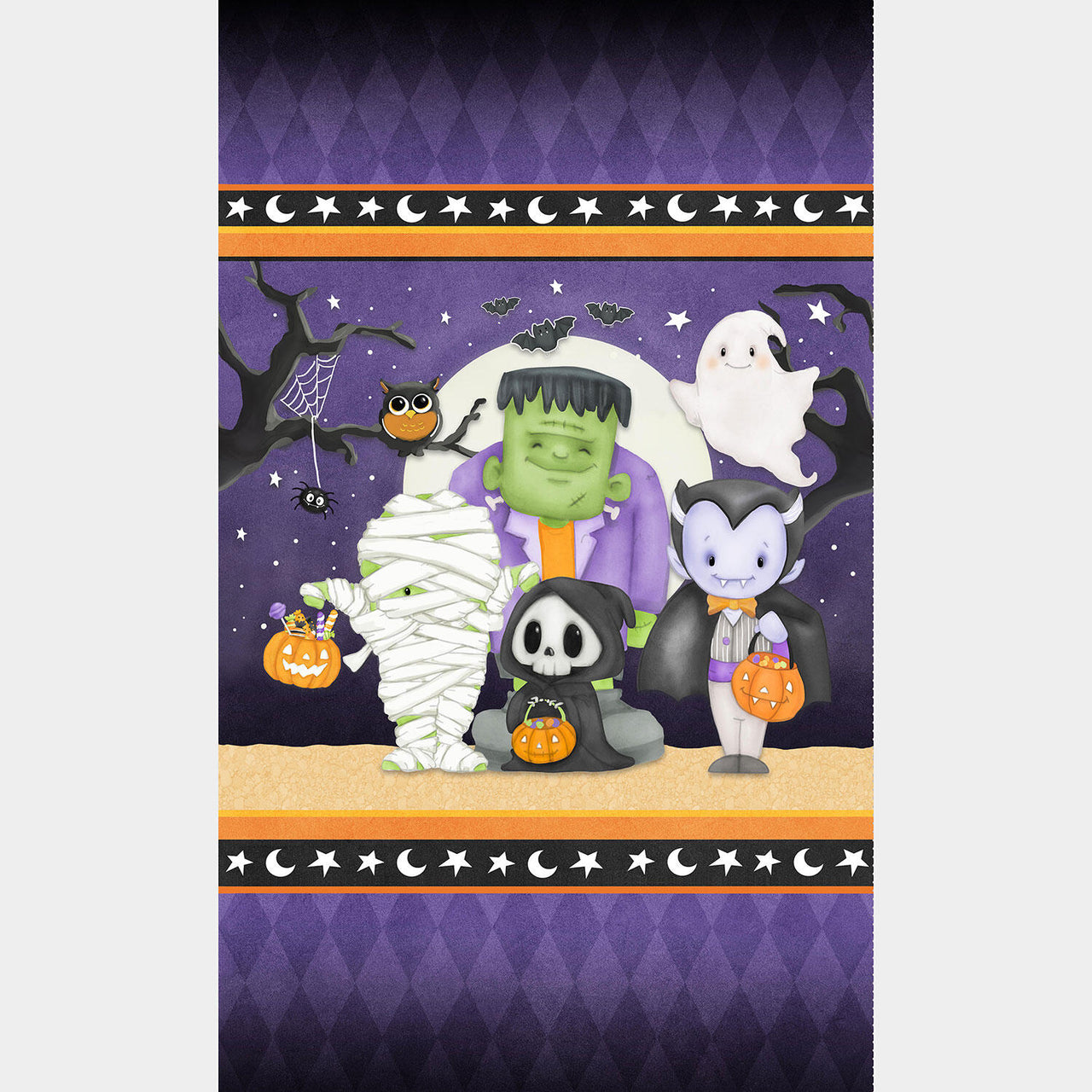 Moonlight Mischief - Monster Glow in the Dark Multi Panel