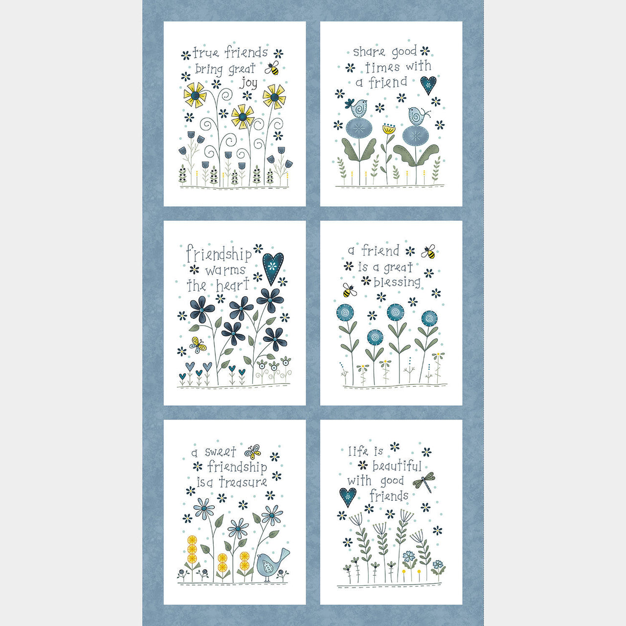 Friendship Garden - Friendship Blue Panel