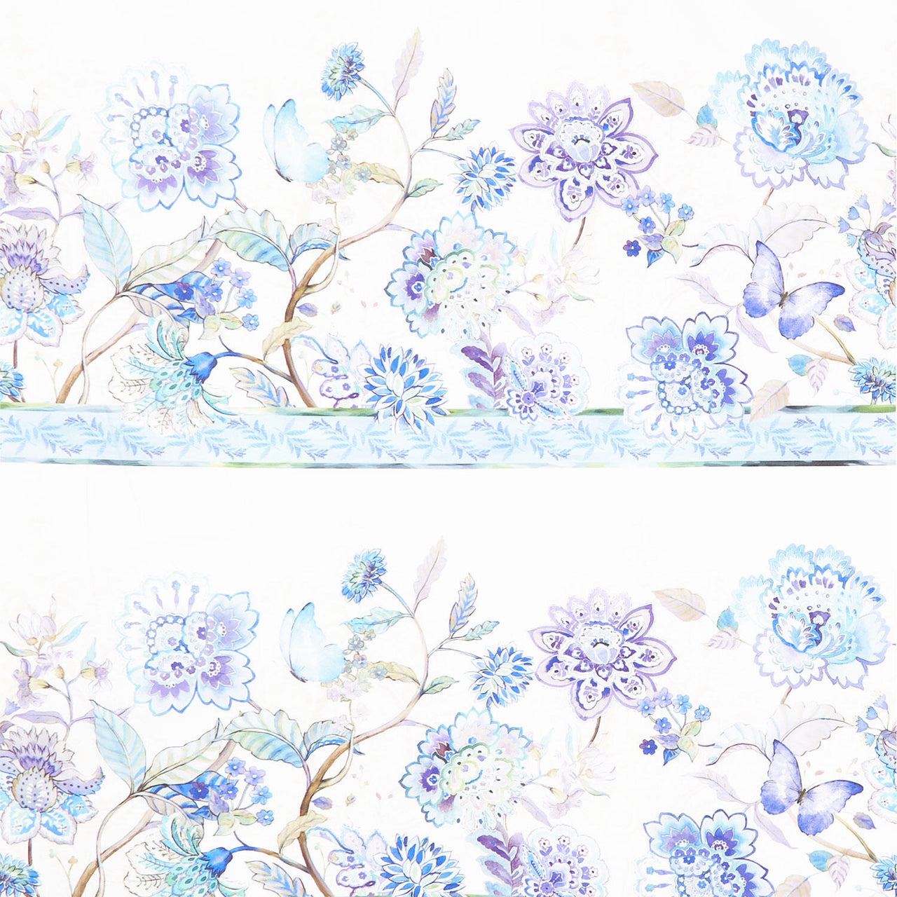 Daydreams - Border Stripe Periwinkle Yardage