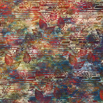 Fall Leaves - Leaf Stripe Multi Yardage