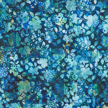 Allure - Patchwork Floral Blue Yardage