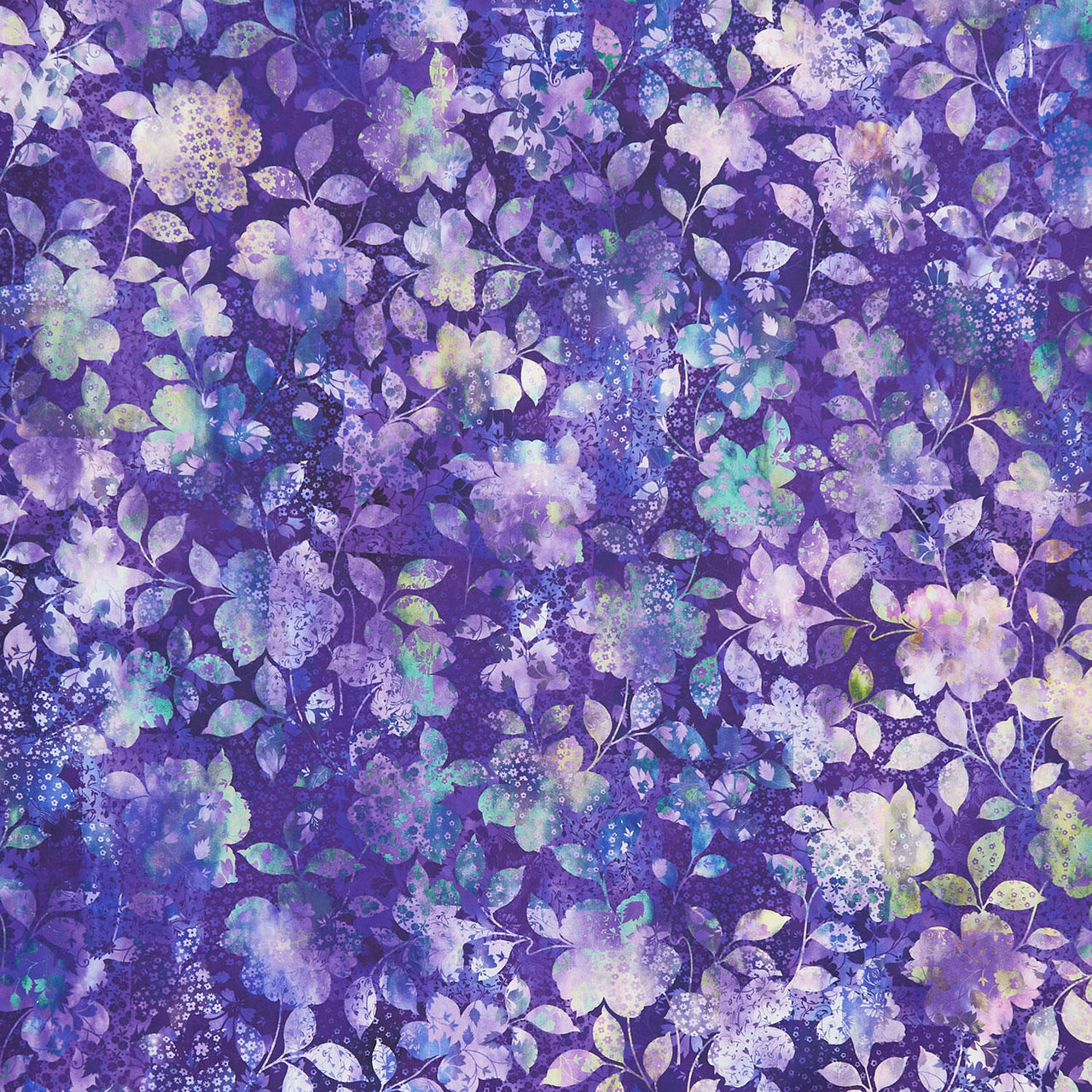Allure - Patchwork Floral Purple Yardage