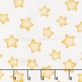 Dragon Friends - Stars White Yardage