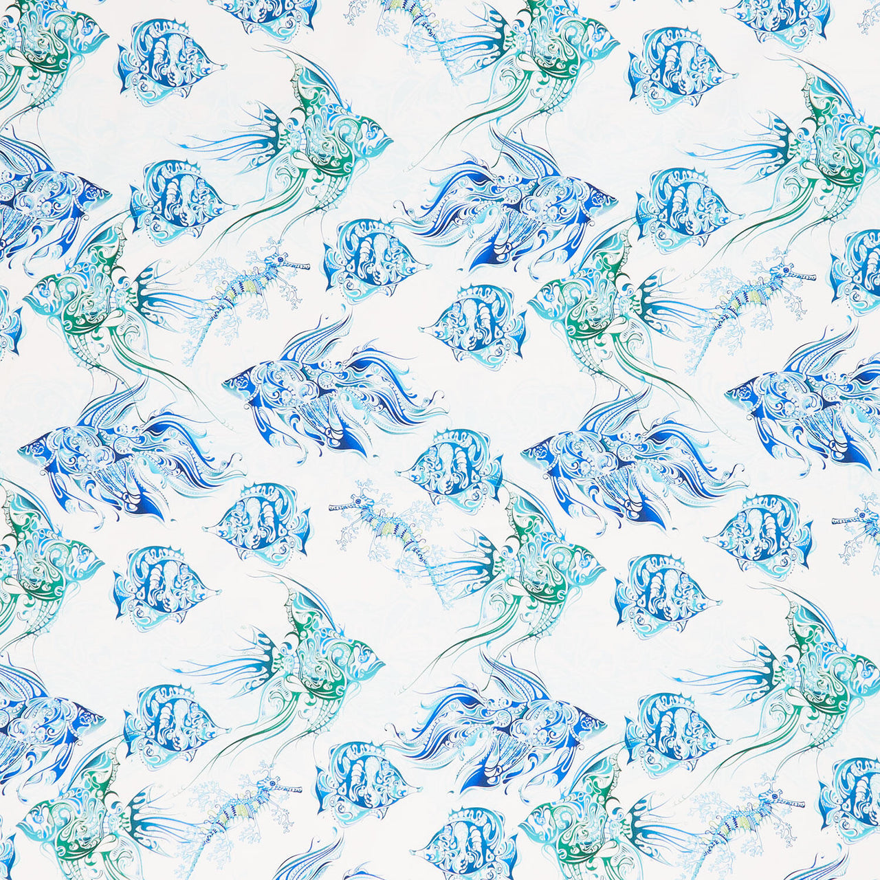 Wonders Of The Ocean - Fish Blue Yardage