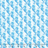 Wonders Of The Ocean - Seahorses Blue Yardage